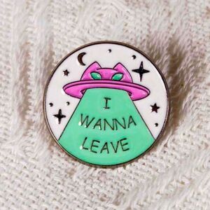 SALE Alien Cat UFO Enamel Pin